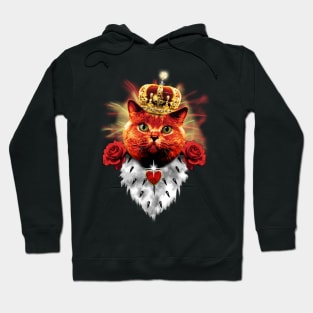 Red Cat King chic red cat crown roses love heart Margarita-Art Hoodie